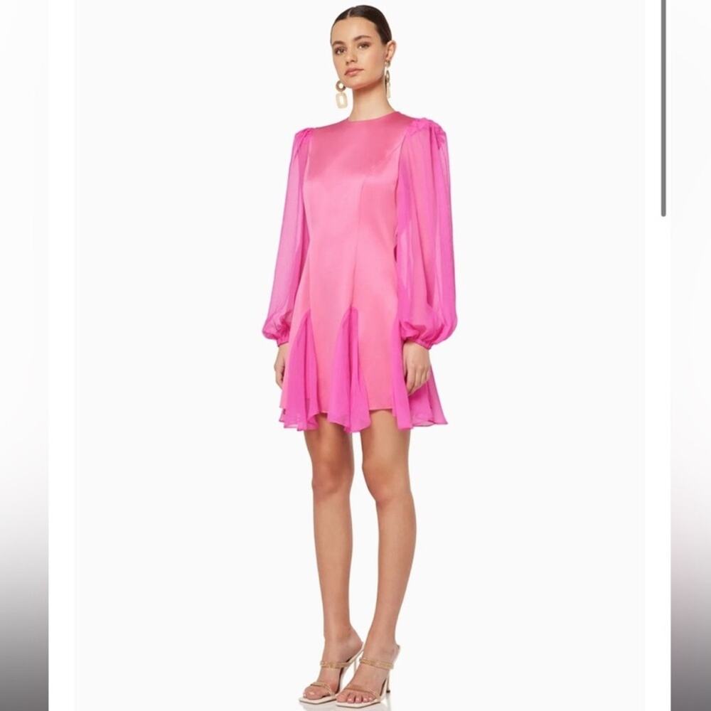 elliatt antiquity pink long sleeve ruffle mini cocktail party dress small NEW - Picture 3 of 12